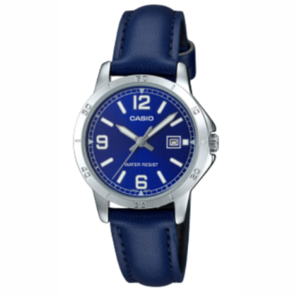 Casio General LTP-V004L-2B Navy Blue Leather Band Women Watch